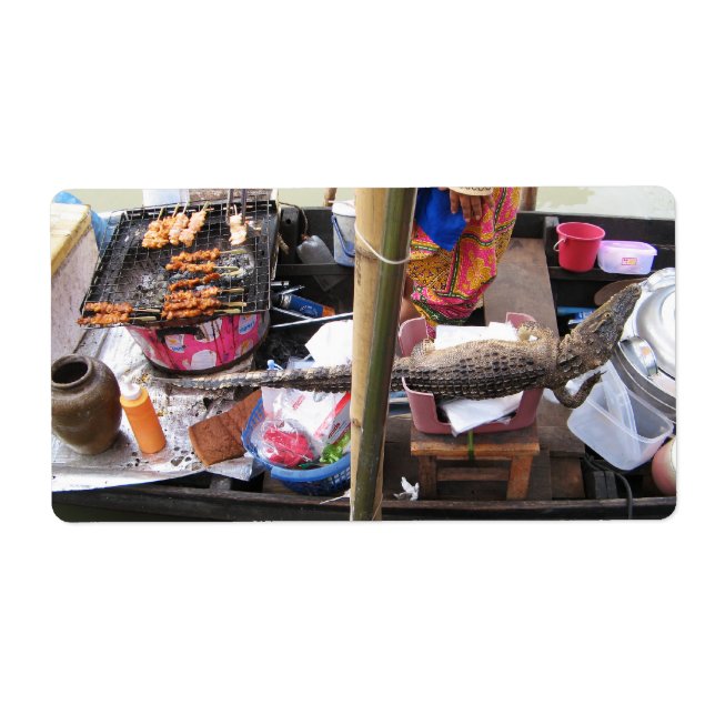 Krokodile Fleisch GRILLEN ... Thailand Street Food (Vorne)