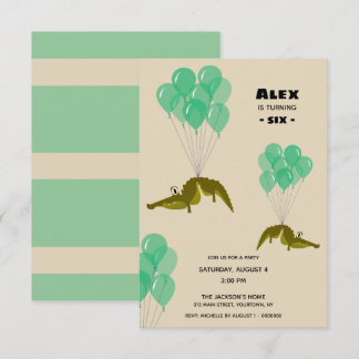 Krokodile-Geburtstagspartei Einladung