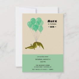 Krokodile Geburtstagsparty mit Bild hinten Einladung