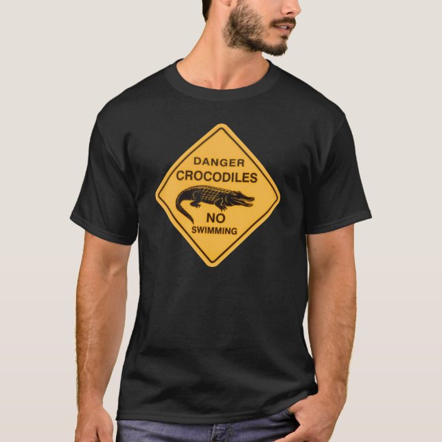 Krokodile Gefahr kein schwindendes Niedliches Zeic T-Shirt (Vorderseite)