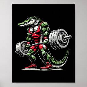 Krokodile Gewichtsheben Poster