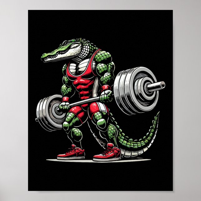 Krokodile Gewichtsheben Poster (Vorne)