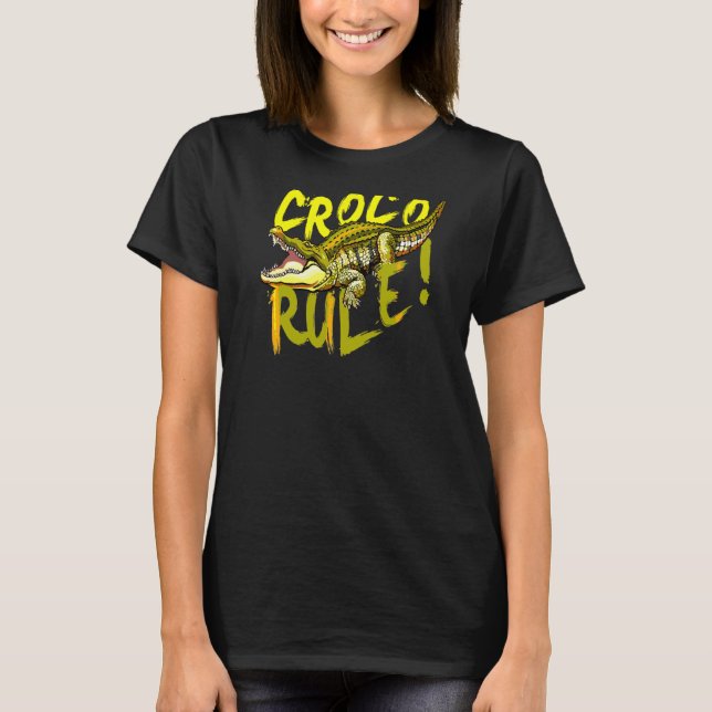 Krokodile I Croco Regel I Ausgleichspfleger Reptil T-Shirt (Vorderseite)