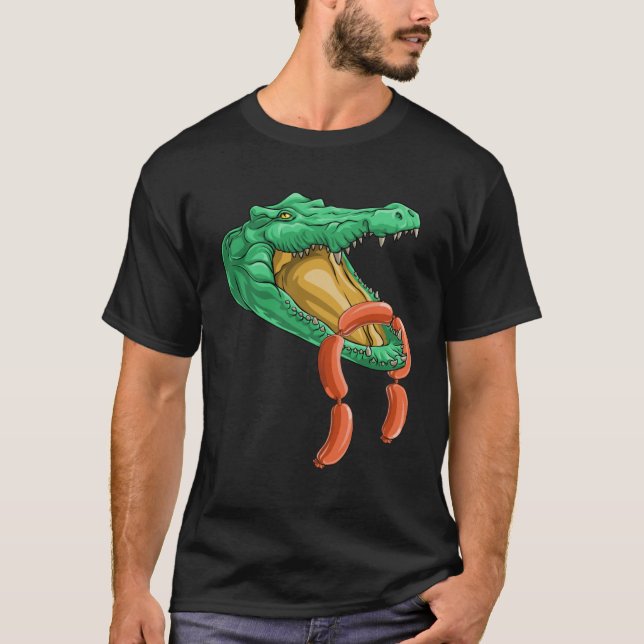 Krokodile Kopf Wurst Alligator Reptile Tier T-Shirt (Vorderseite)