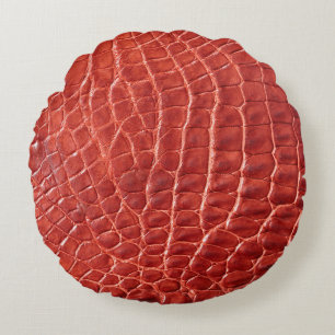 Krokodile Ledertextur Rundes Kissen