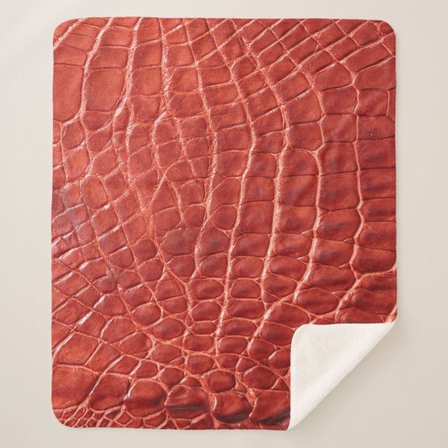 Krokodile Ledertextur Sherpadecke (Vorderseite)