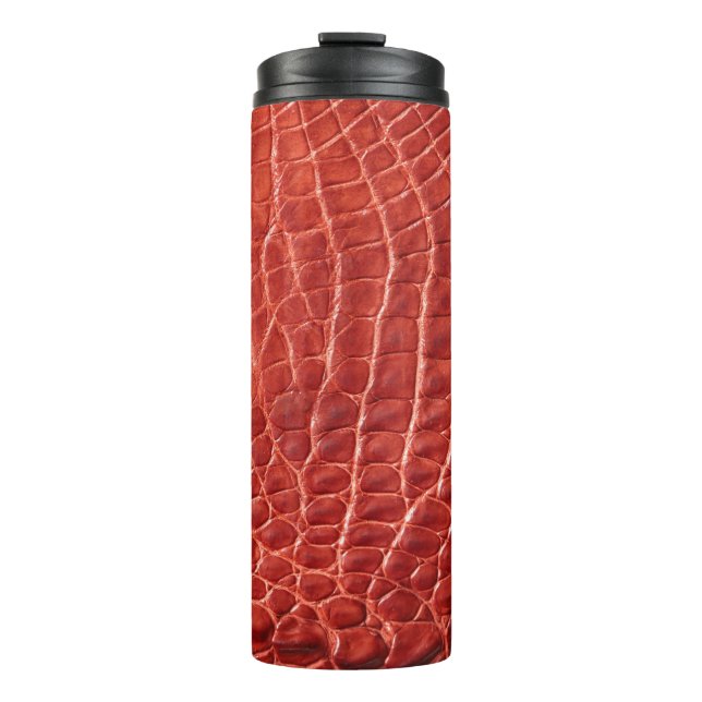 Krokodile Ledertextur Thermosbecher (Vorderseite)