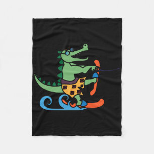 Krokodile Lover Skifahrer Reptilien Wasserski Fleecedecke