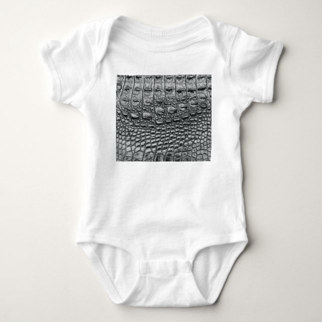 Krokodile Noir: Mystik aus schwarzem Leder Baby Strampler (Vorderseite)