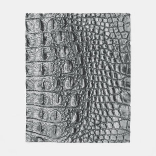 Krokodile Noir: Mystik aus schwarzem Leder Fleecedecke