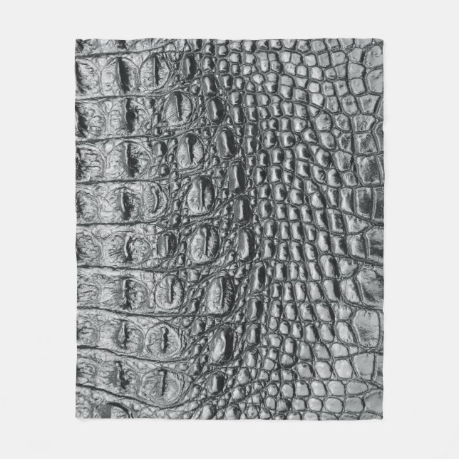 Krokodile Noir: Mystik aus schwarzem Leder Fleecedecke (Vorderseite)
