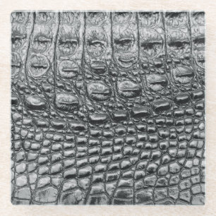 Krokodile Noir: Mystik aus schwarzem Leder Glasuntersetzer