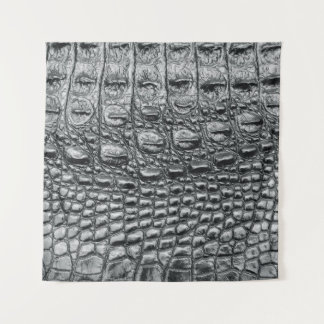 Krokodile Noir: Mystik aus schwarzem Leder Wandteppich