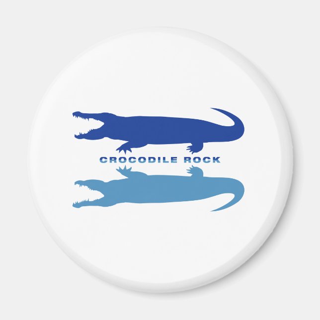 Krokodile-Reflektion (blau) Magnet (Vorne)