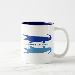 Krokodile-Reflektion (blau) Zweifarbige Tasse