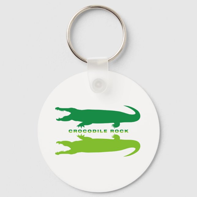 Krokodile-Reflektion (grün) Schlüsselanhänger (Vorderseite)