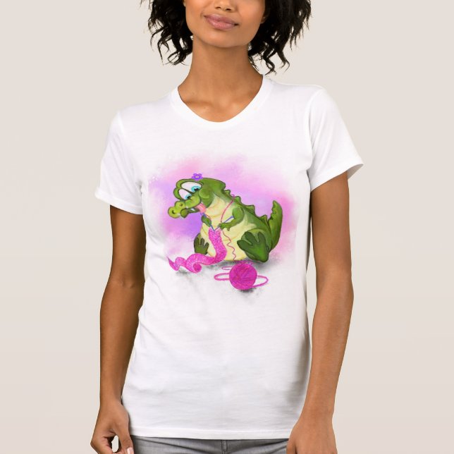 Krokodile Stricks Rosa Scarf T - Shirt Spaß - Male (Vorderseite)