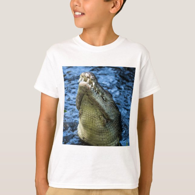 Krokodile Zähne Wasser T-Shirt (Vorderseite)