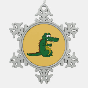 Krokodilentwurfs-Gewohnheitsverzierungen Schneeflocken Zinn-Ornament