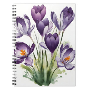 Krokus - Aquarellblumen Notizblock