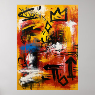 Kron-Signal Neo-Expressionistische Abstrakte Kunst Poster