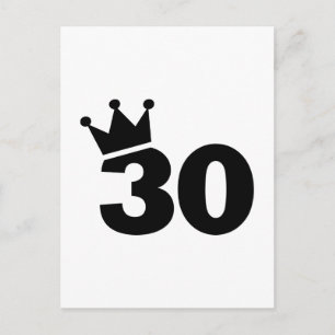 Krone 30. Geburtstag Postkarte