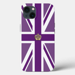 Krone auf patriotischer britischer Union Jack-Flag iPhone Hülle