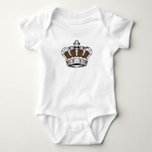 Krone - braun baby strampler
