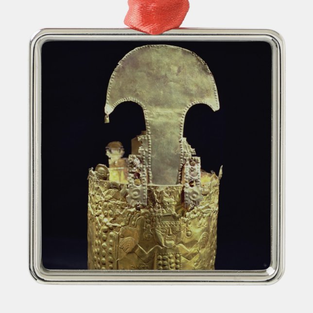 Krone, Chimu Silbernes Ornament (Vorne)