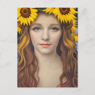 Krone der Sonnenblume Frau Postkarte