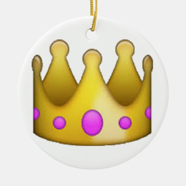 Krone - Emoji Keramikornament (Vorne)