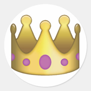 Krone emoji runder aufkleber