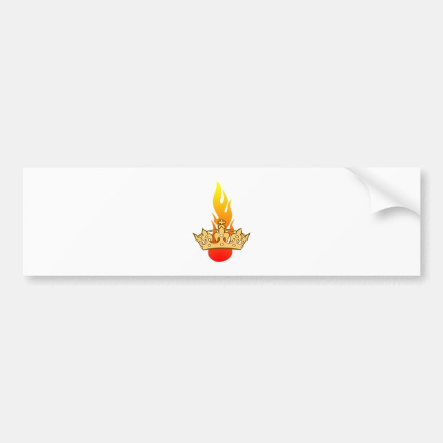 Krone Flamme crown flame Autoaufkleber (Vorne)
