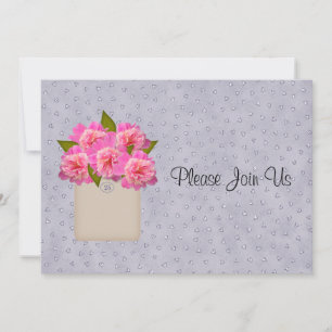 Krone von Peonies Hochzeitsfeiern Einladung