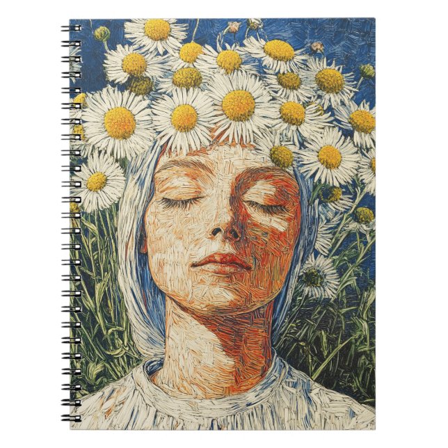 Krone von Petals Textured Nature Art Notebook Notizblock (Vorderseite)