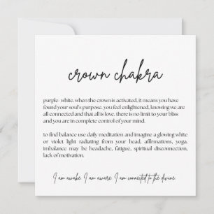 Kronen-Chakra-Karte - (einfach, elegant, Hochzeit) Einladung