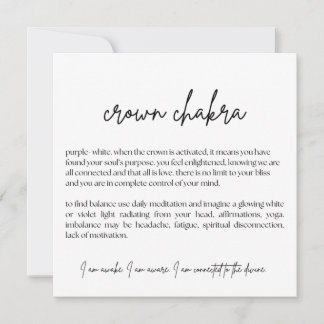 Kronen-Chakra-Karte - (einfach, elegant, Hochzeit) Einladung