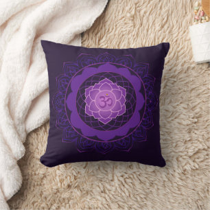 Kronen-Chakra-Mandala -Sahasrara mit Om Kissen