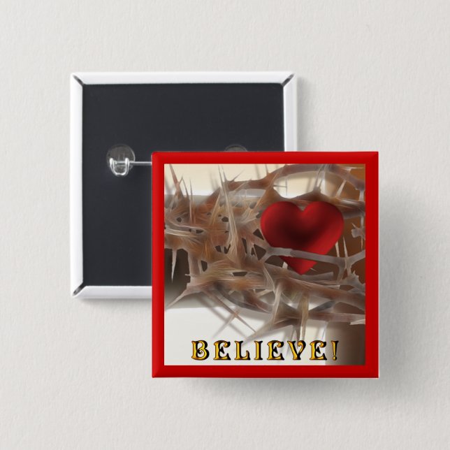 Kronen der Hörner und Herzknopf Button (Vorne & Hinten)