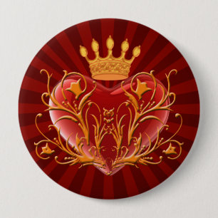 Kronen-Filigree-Herztasten Button