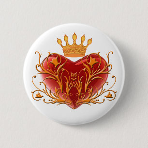 Kronen-Filigree-Herztasten Button