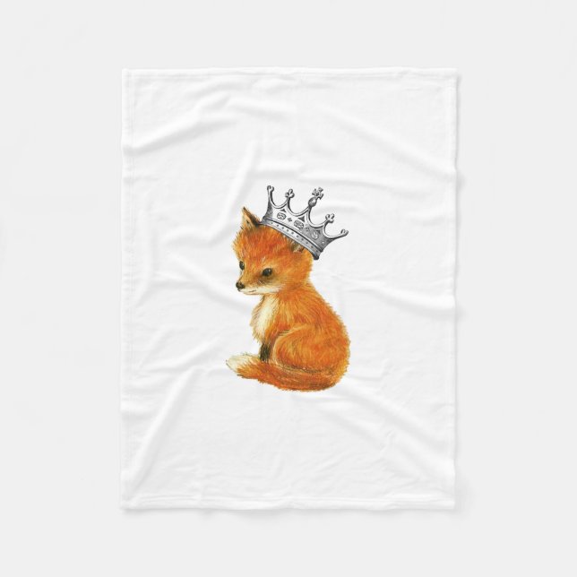 Kronen-Fleece-Decke BabyFox Vintage Fleecedecke (Vorderseite)