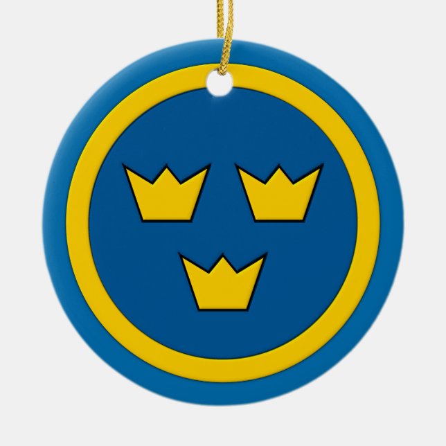 Kronen Flygvapnet Emblem des Schwede-drei Keramikornament (Vorne)
