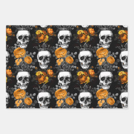 Kronen mit orangefarbenen Rose Geschenkpapier Set