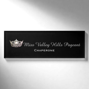 Kronen-Rechteck-Namensschild Miss Amerikas Namenschild