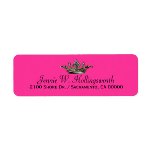 Kronen-rosa Girly Rücksendeadresse