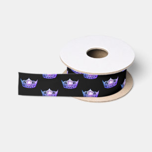 Kronen-Satin-Band Fräulein-Amerika lila Satinband