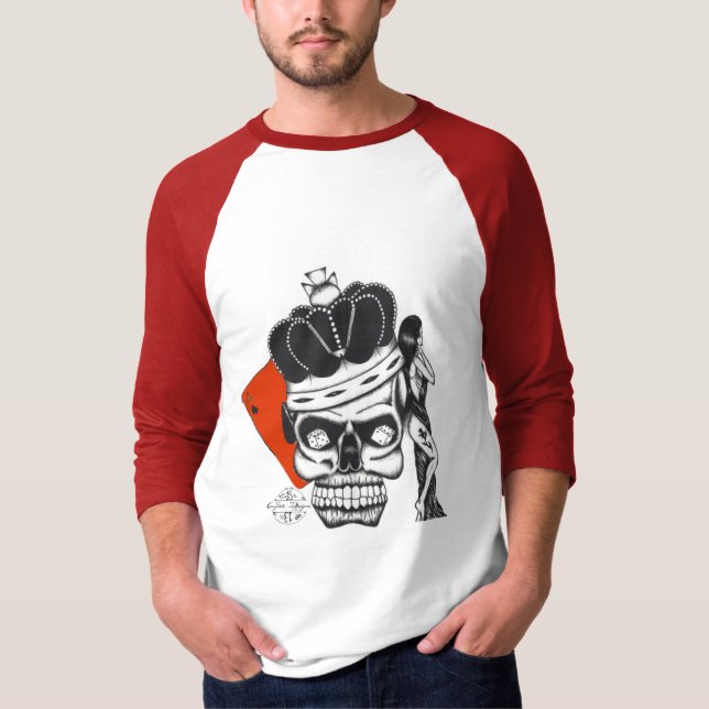 Kronen-Schädel-Spaten Shorty T-Shirt (Vorderseite)