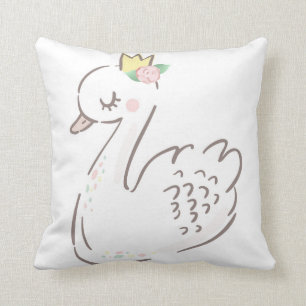 Kronen-Schwan-Baby-Mädchen Boho ätherisches Kissen