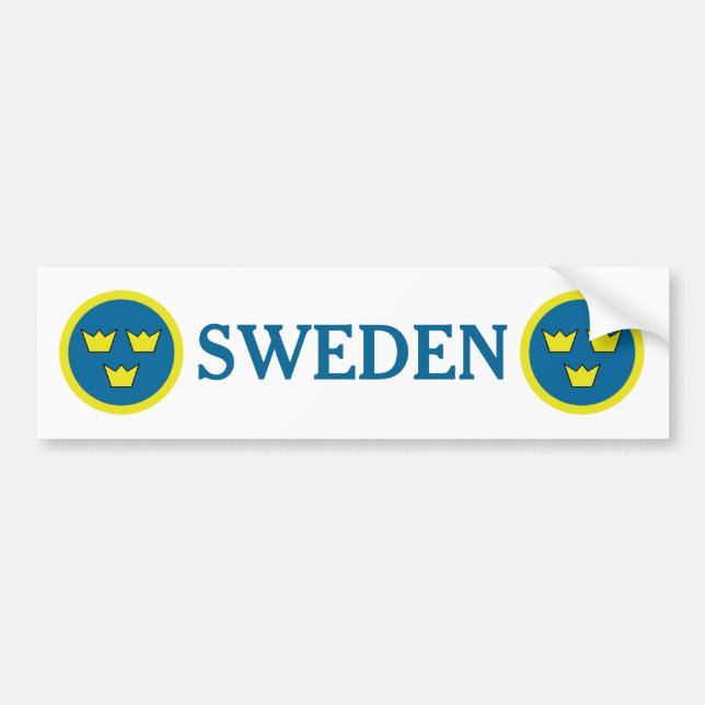 Kronen-Schwede-Emblem Schwedens drei Autoaufkleber (Vorne)